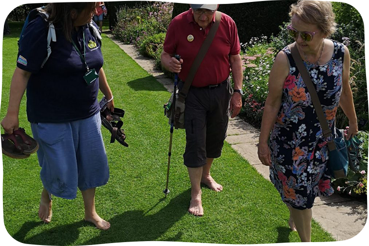 Enjoying a walk in the garden