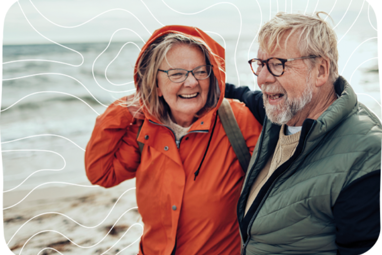 Mature man and woman by the sea