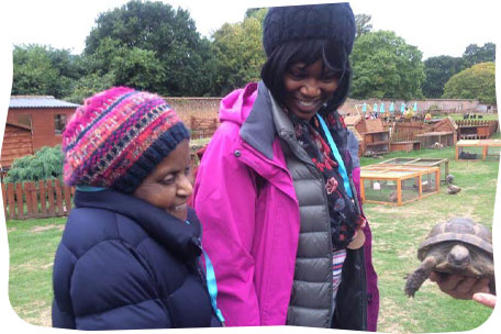Ladies outside on a Supported Dementia Holiday