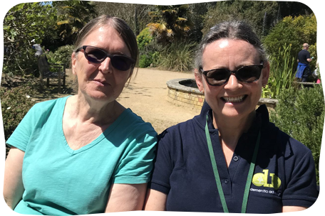 Lady and Volunteer at Table IOW