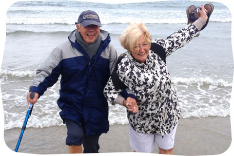 Couple enjoying their time on the beach